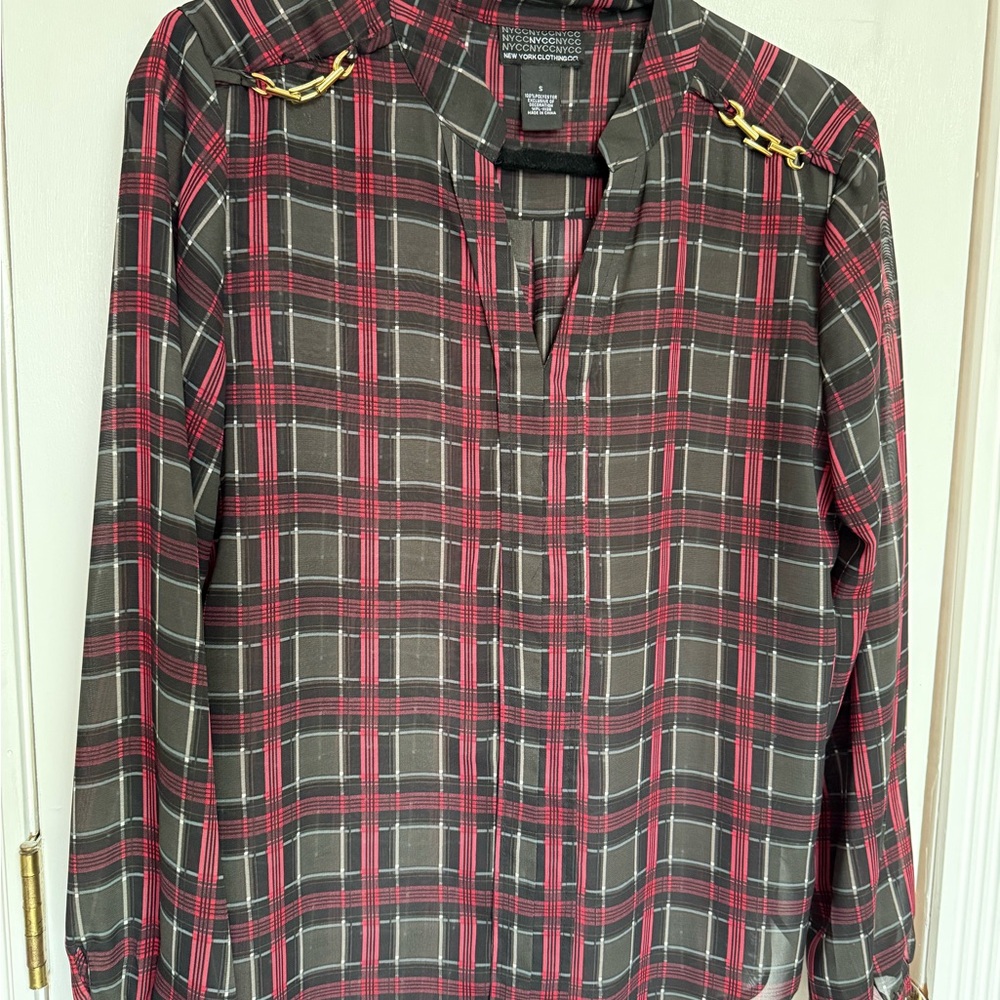 Women’s Plaid Shirt in Red and Black